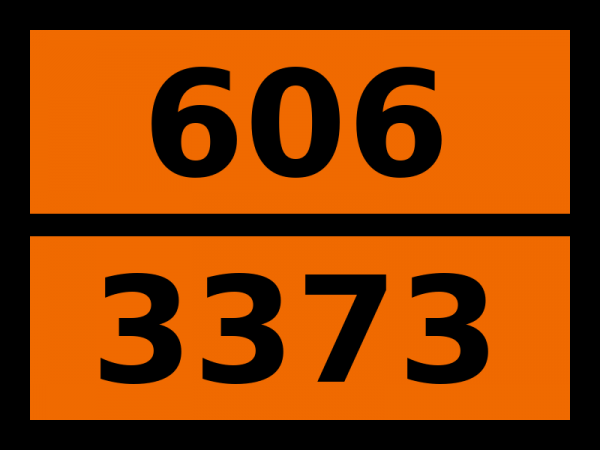 Табличка опасный груз "606-3373. Препарат биологический, категория в"