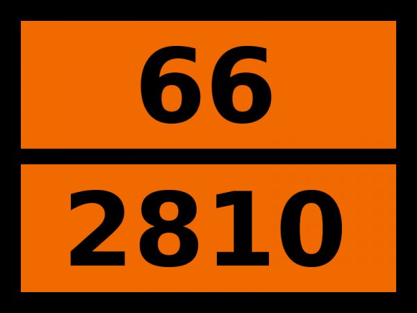 Табличка опасный груз "66-2810. Жидкость токсичная органическая, н.у.к."