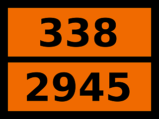 Табличка опасный груз "338-2945. N-метилбутиламин"
