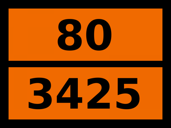 Табличка опасный груз "80-3425. Кислота бромуксусная твердая"