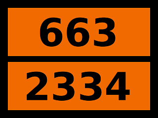 Табличка опасный груз "663-2334. Аллиламин"