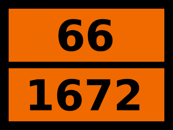 Табличка опасный груз "66-1672. Фенилкарбиламинохлорид"