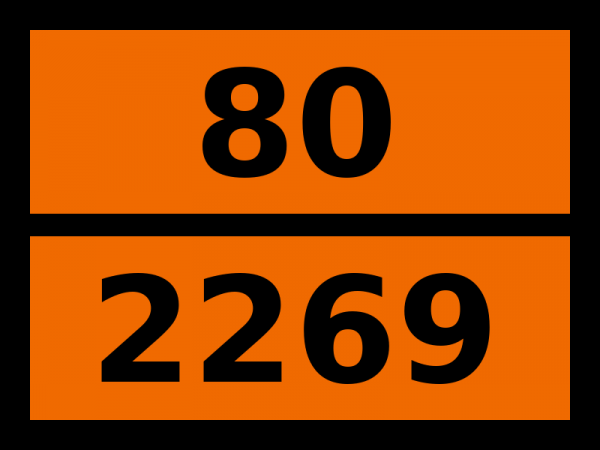 Табличка опасный груз "80-2269. 3,3'-иминодипропиламин"