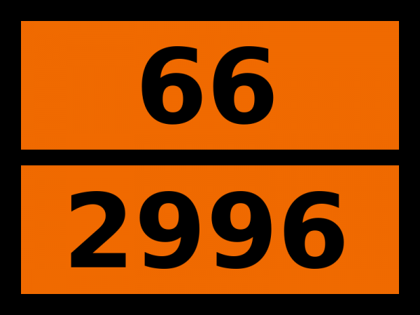 Табличка опасный груз "66-2996. Пестицид хлорорганический жидкий токсичный"