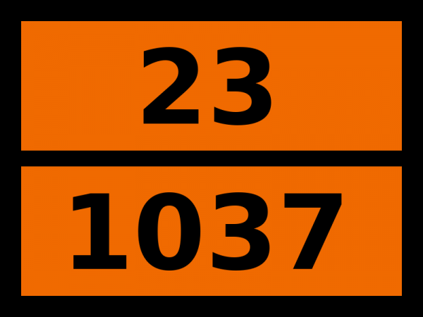 Табличка опасный груз "23-1037. Этилхлорид"