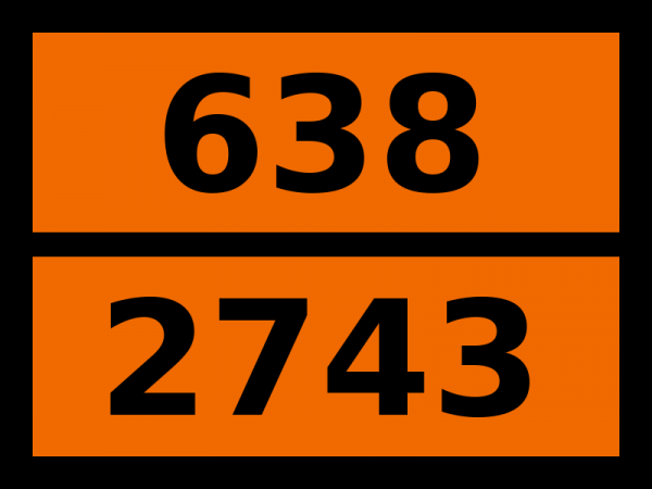 Табличка опасный груз "638-2743. Н-бутилхлорформиат"