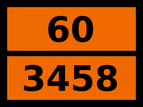 Табличка опасный груз "60-3458. Нитроанизолы твердые"