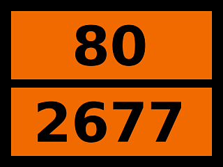 Табличка опасный груз "80-2677. Рубидия гидроксида раствор"