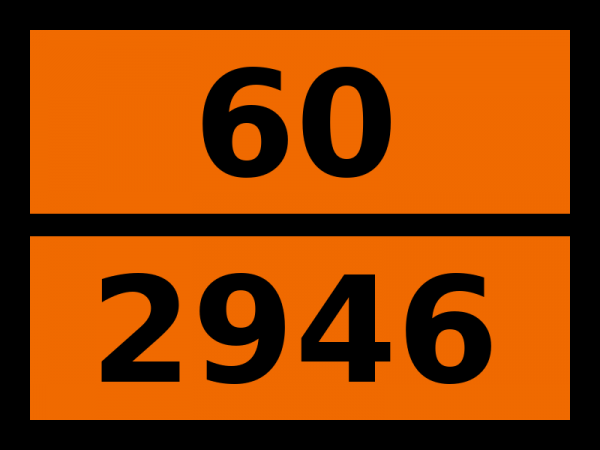 Табличка опасный груз "60-2946. 2-амино-5-диэтиламинопентан"