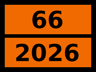 Табличка опасный груз "66-2026. Фенилртути соединение, н.у.к."