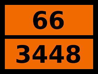 Табличка опасный груз "66-3448. Вещество слезоточивое твердое, н.у.к."