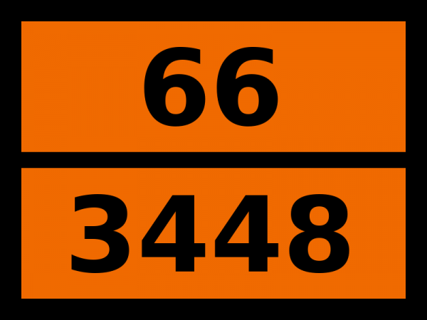Табличка опасный груз "66-3448. Вещество слезоточивое твердое, н.у.к."