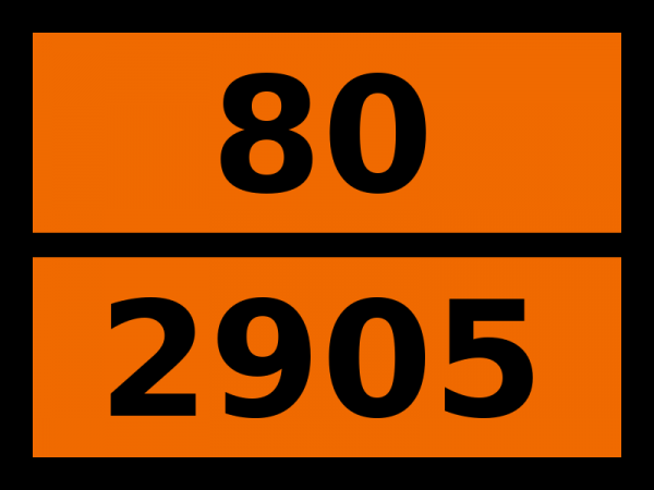 Табличка опасный груз "80-2905. Хлорфеноляты твердые или феноляты твердые"