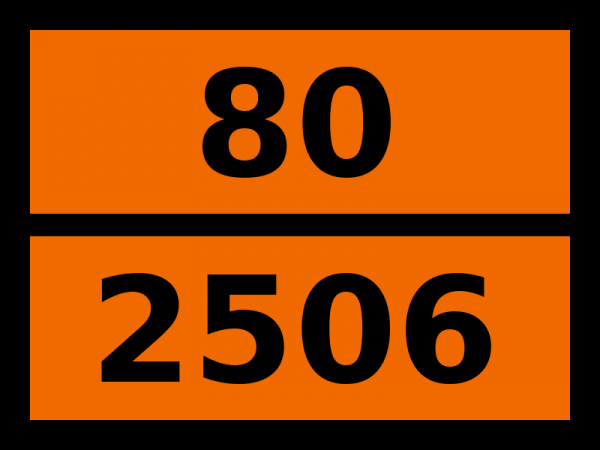 Табличка опасный груз "80-2506. Аммония гидросульфат"