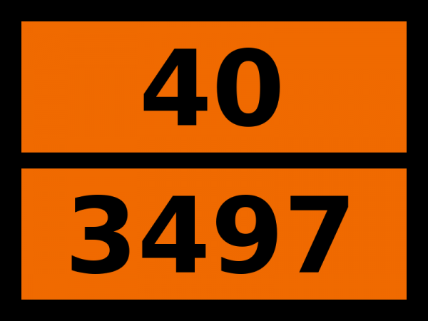 Табличка опасный груз "40-3497. Мука крилевая"