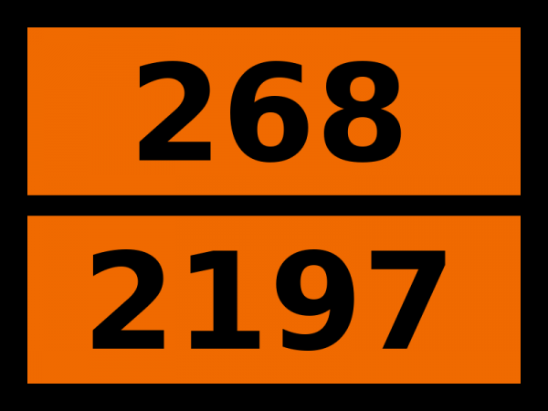 Табличка опасный груз "268-2197. Водорода иодид безводный"