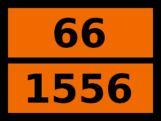 Табличка опасный груз "66-1556. Мышьяка соединение жидкое"