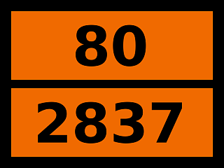 Табличка опасный груз "80-2837. Бисульфатов водный раствор"