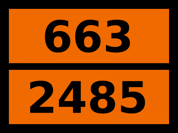 Табличка опасный груз "663-2485. Н-бутилизоцианат"