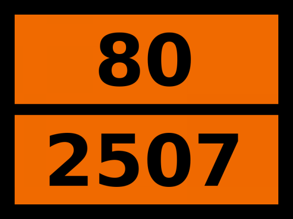 Табличка опасный груз "80-2507. Кислота хлорплатиновая твердая"