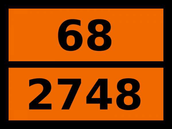 Табличка опасный груз "68-2748. 2-этилгексилхлорформиат"
