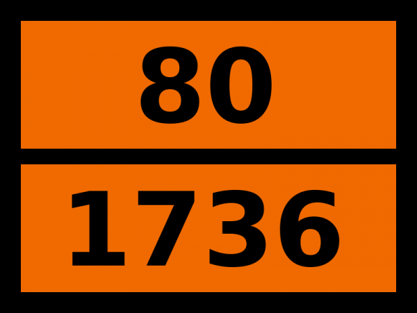 Табличка опасный груз "80-1736. Бензоилхлорид"