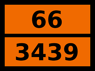 Табличка опасный груз "66-3439. Нитрилы твердые токсичные, н.у.к."