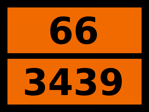 Табличка опасный груз "66-3439. Нитрилы твердые токсичные, н.у.к."