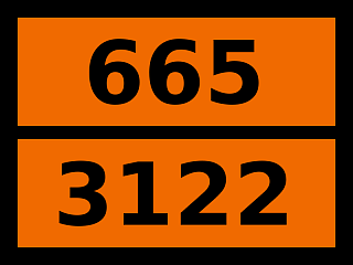 Табличка опасный груз "665-3122. Жидкость токсичная окисляющая, н.у.к."