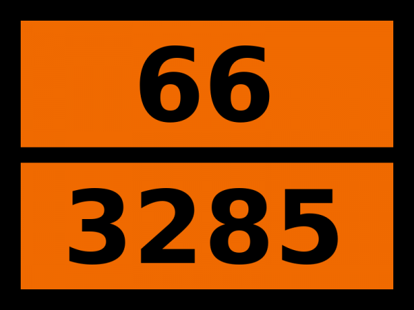 Табличка опасный груз "66-3285. Ванадия соединение, н.у.к."