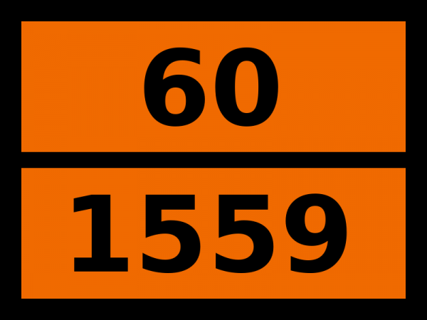 Табличка опасный груз "60-1559. Мышьяка пентаоксид"