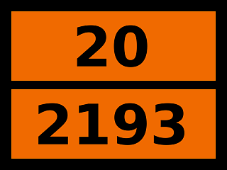 Табличка опасный груз "20-2193. Гексафторэтан (газ рефрижераторный r 116)"