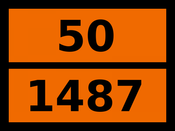 Табличка опасный груз "50-1487. Калия нитрата и натрия нитрита смесь"