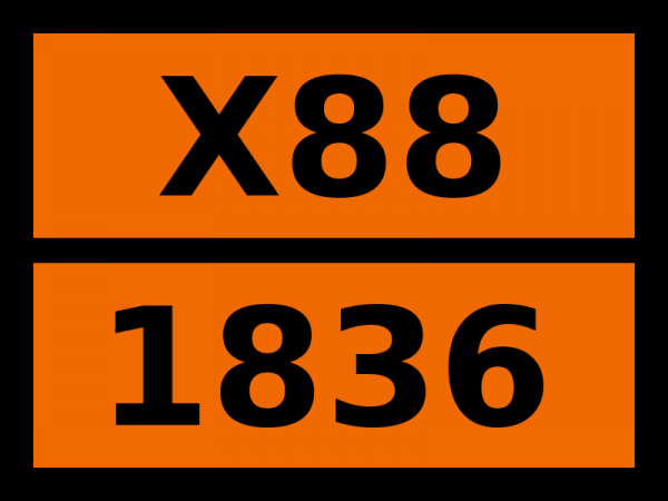 Табличка опасный груз "X88-1836. Тионилхлорид"