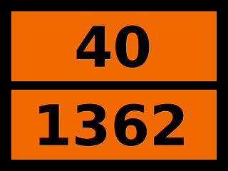 Табличка опасный груз "40-1362. Уголь активированный"