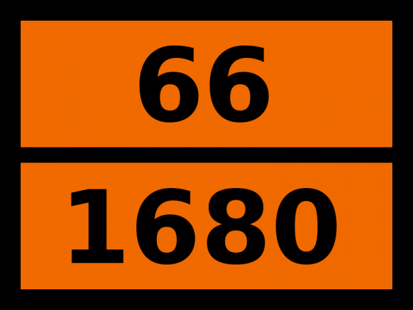 Табличка опасный груз "66-1680. Калия цианид твердый"