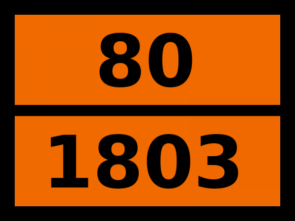 Табличка опасный груз "80-1803. Фенолсульфокислота жидкая"