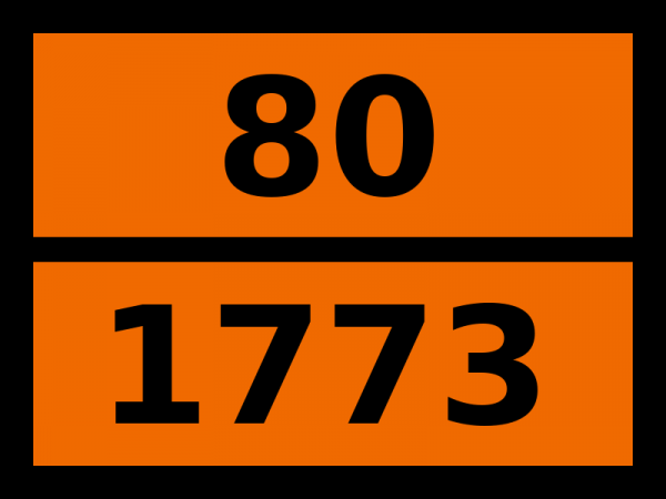 Табличка опасный груз "80-1773. Железа (iii) хлорид безводный"