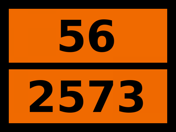 Табличка опасный груз "56-2573. Таллия (i) хлорат"