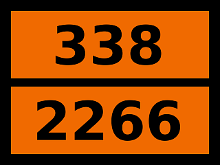 Табличка опасный груз "338-2266. Диметил-n-пропиламин"