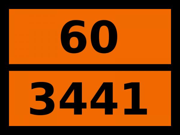 Табличка опасный груз "60-3441. Хлординитробензолы твердые"