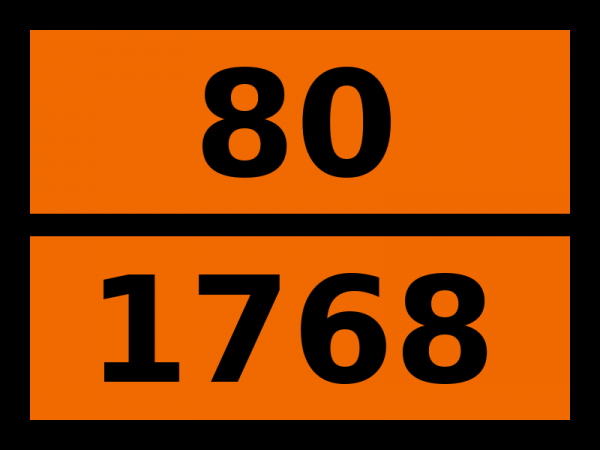 Табличка опасный груз "80-1768. Кислота дифторфосфорная безводная"