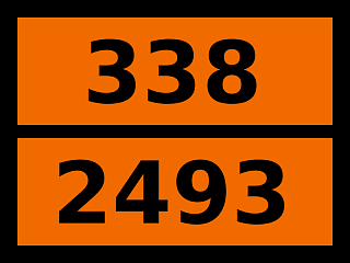 Табличка опасный груз "338-2493. Гексаметиленимин"