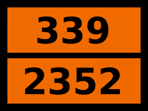 Табличка опасный груз "339-2352. Эфир бутилвиниловый стабилизированный"