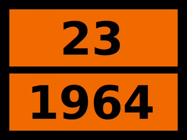 Табличка опасный груз "23-1964. Газов углеводородных смесь сжатая, н.у.к."