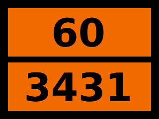Табличка опасный груз "60-3431. Нитробензотрифториды твердые"
