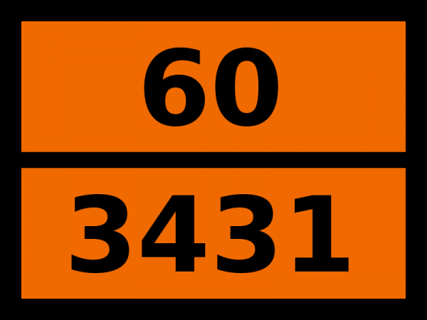 Табличка опасный груз "60-3431. Нитробензотрифториды твердые"