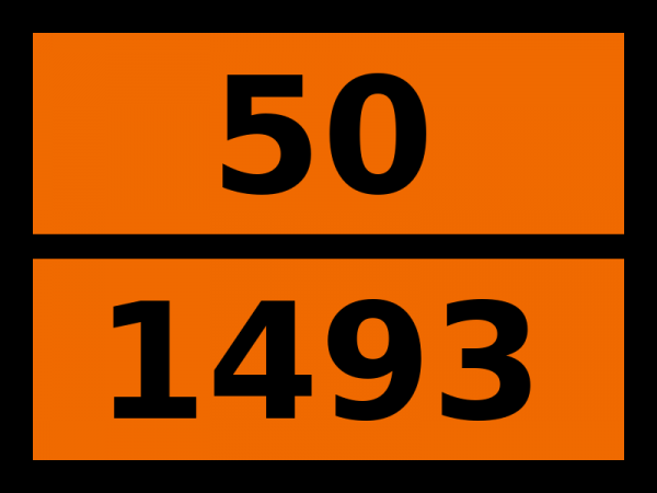 Табличка опасный груз "50-1493. Серебра нитрат"