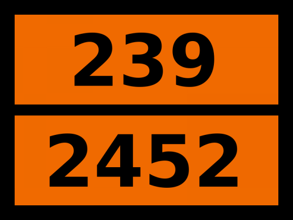 Табличка опасный груз "239-2452. Этилацетилен стабилизированный"