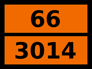 Табличка опасный груз "66-3014. Пестицид — производный нитрофенола жидкий токсичный"